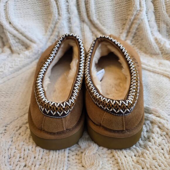 NEW UGG Women Tasman Suede Comfort Lightweight Slip On Slippers Size 10 Chestnut - Picture 5 of 9